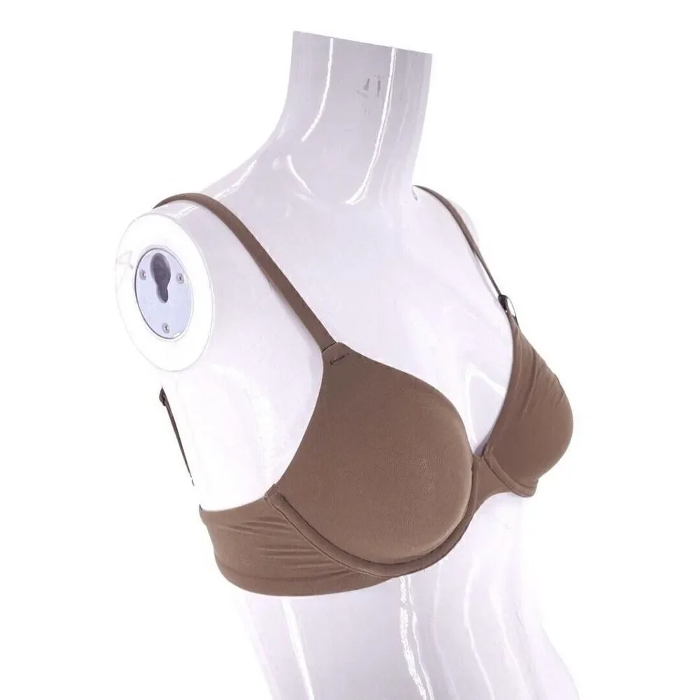 Skims Oxide Umber Weightless Demi Bra cotton mesh underwire 32 C NWT - Picture 2 of 6